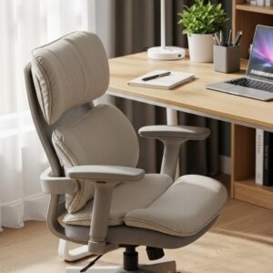Premium Ergonomic Executive Chair - Grey / Off white Comfort Pro with Dynamic Support