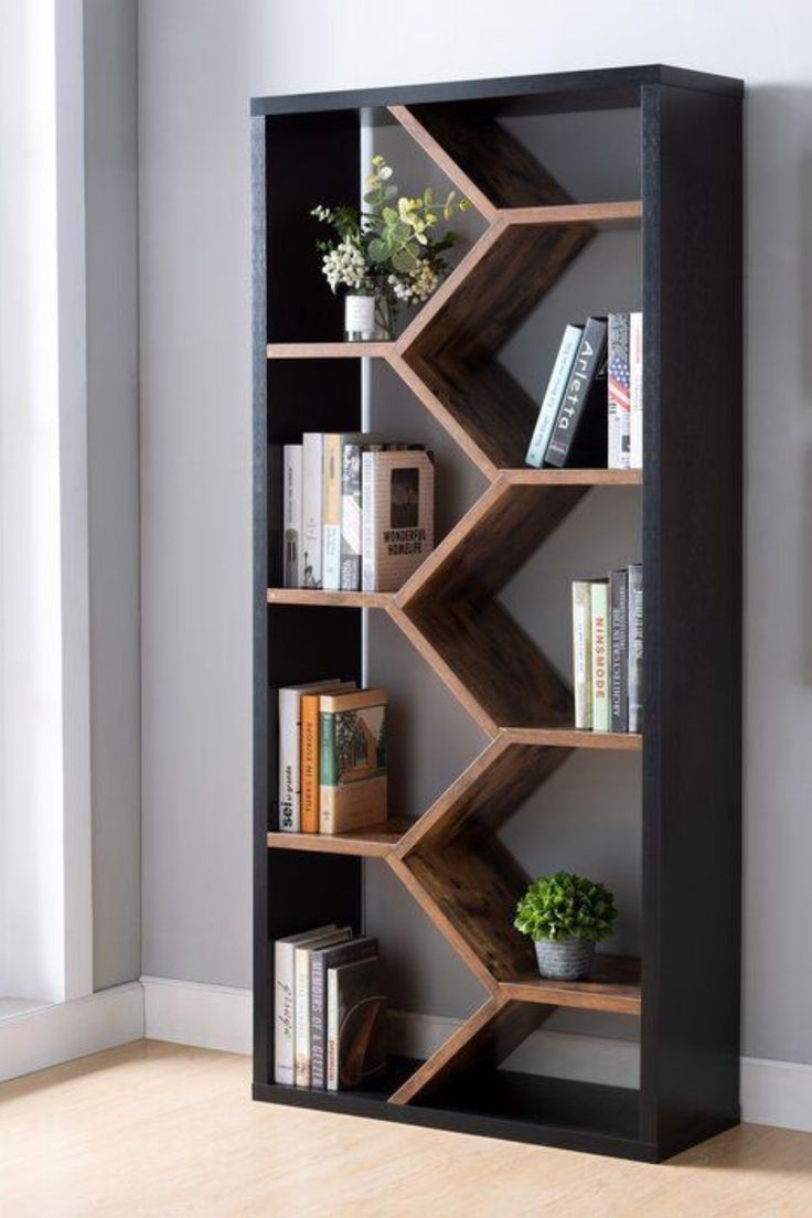 Modern Honeycomb Hexagonal Bookshelf - Premium Wooden Wall-Mounted Display Unit