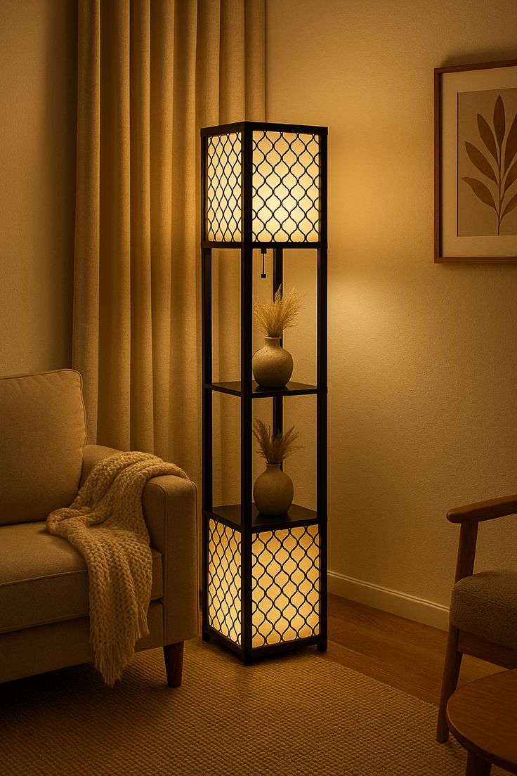 Cozy floor lamp, duel lamp for living room