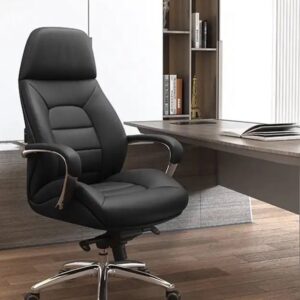 Luxury High-Back Executive Boss Chair - Ergonomic Recliner with Diamond Stitching