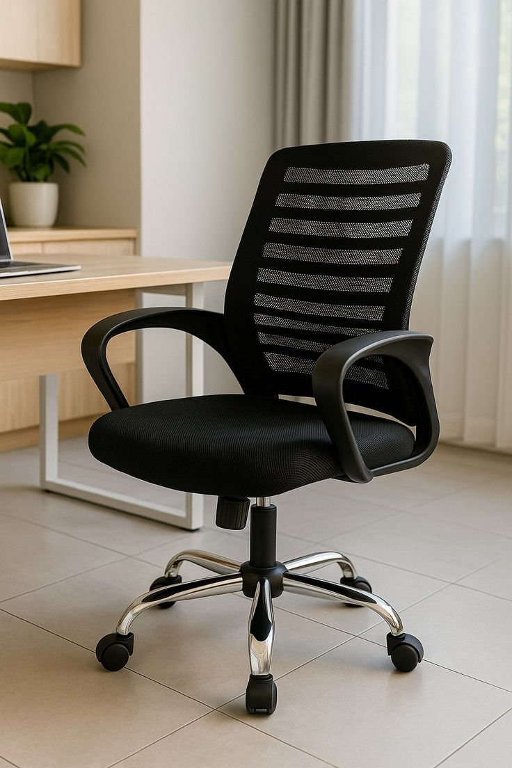 Ergonomic Mid-Back Mesh Office Chair - Breathable Swivel Task Chair with Lumbar Support